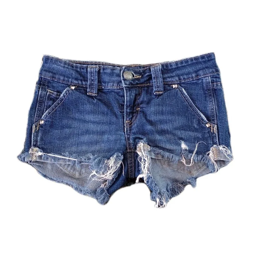 Daytrip Shorts Womens Capricorn Whiskered Slash Pockets Fringed Cuffs 25 Preppy